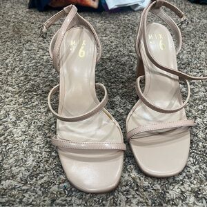 Mix No. 6 Cream Strappy Heels for Formal Occasions